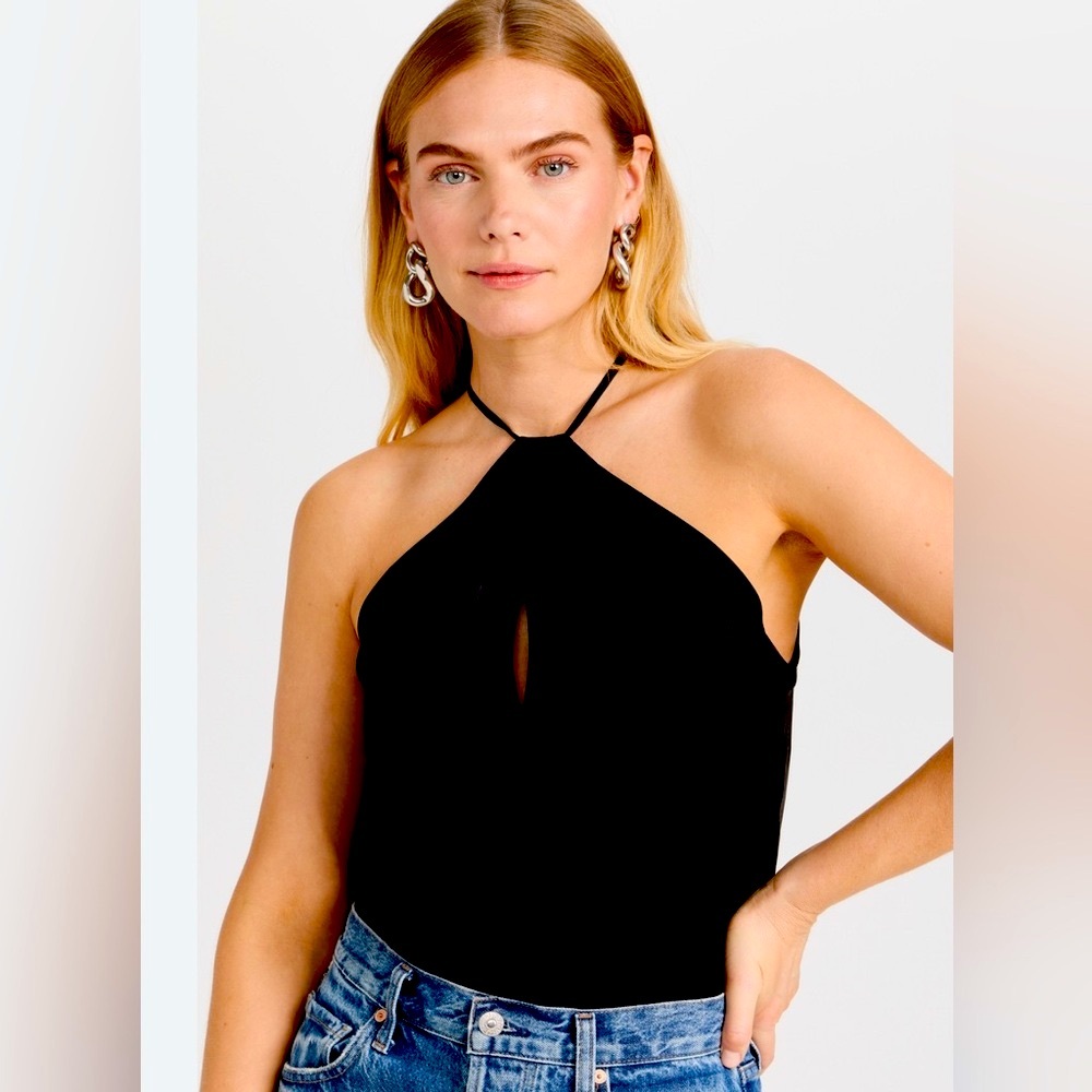 Nili Lotan Black Halter Tank Top